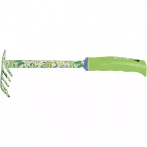 Grablje s 5 ravnih zuba 75x85x315 mm, Flower Green