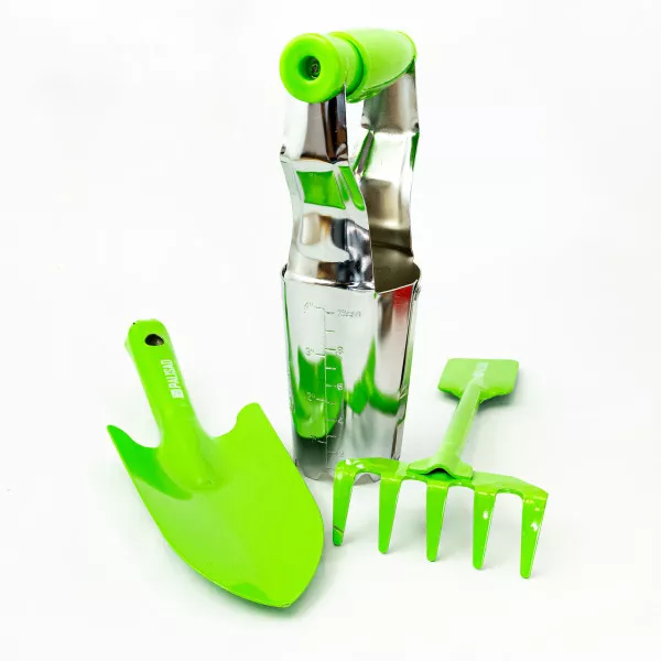 Set vrtnog alata Fresh Line: grablje s 5 zuba, sadilica i lopatica