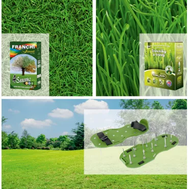 Paket savršeni travnjak: sjeme 4 Seasons, aerator i bio gnojivo