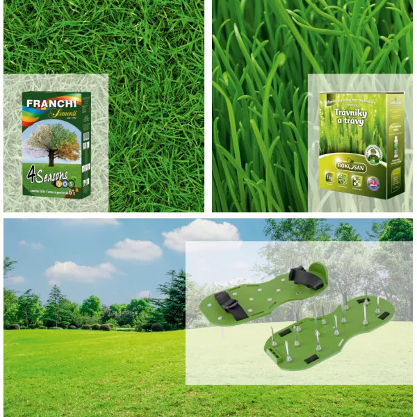 Paket savršeni travnjak: sjeme 4 Seasons, aerator i bio gnojivo