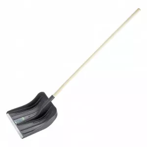 Lopata za snijeg plastična s aluminijskim rubom 360x400 mm, drvena drška