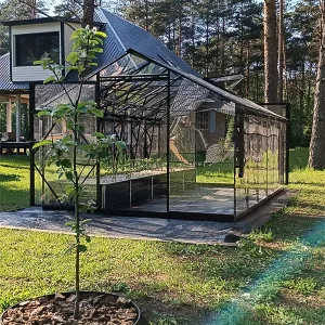Staklenik ROA Luxury EHLB 3.0, tip oranžerija, od vruće pocinčanog čelika i monolitnog polikarbonata, proziran i ultra otporan